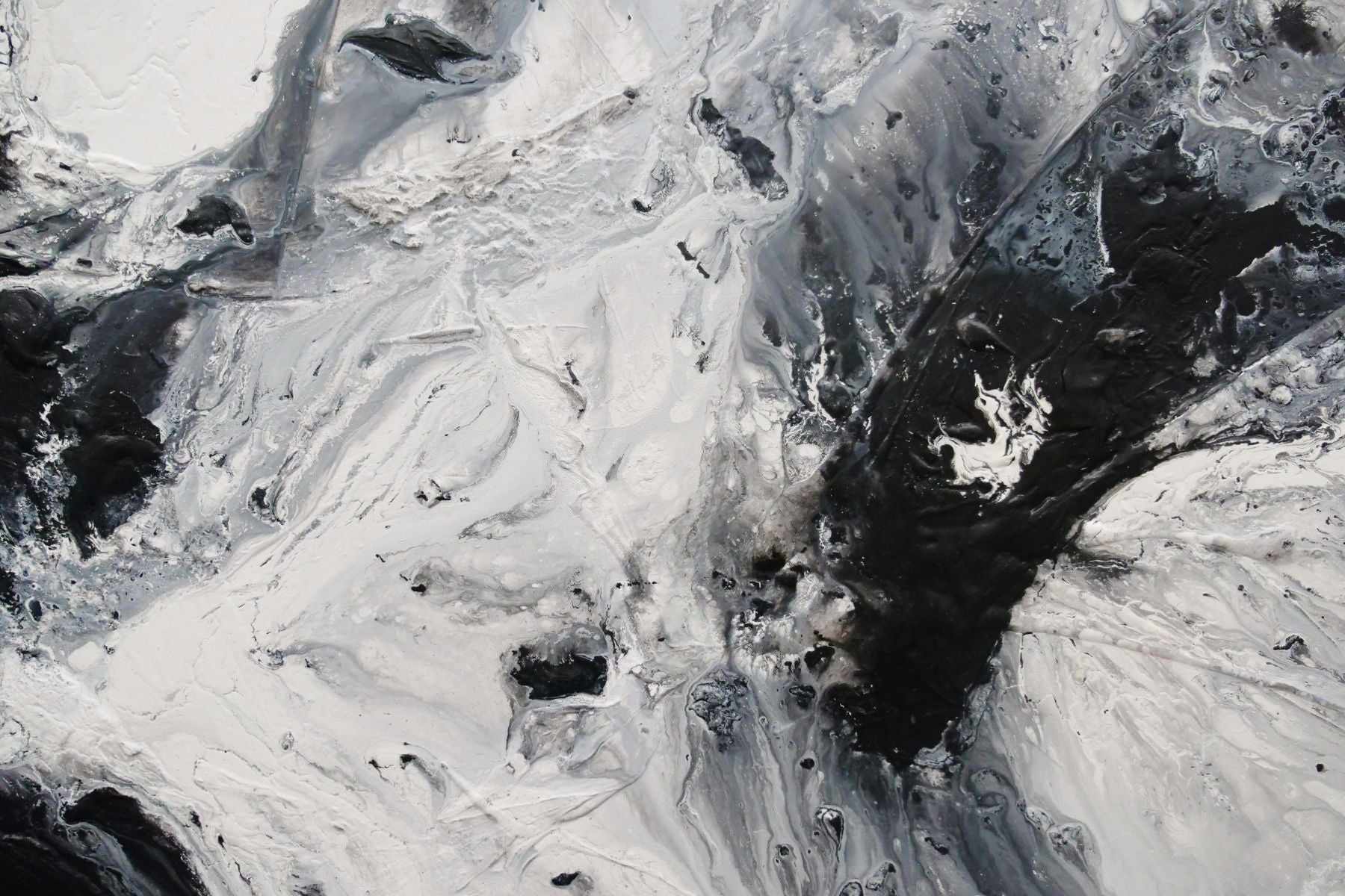 Black Rapture 160cm x 100cm Black White Textured Abstract Painting (SOLD)