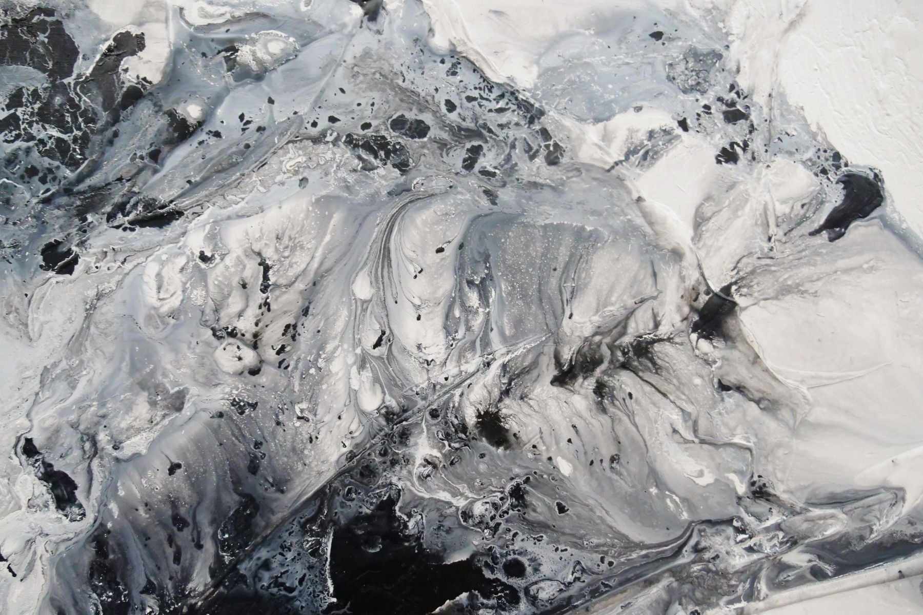 Black Rapture 160cm x 100cm Black White Textured Abstract Painting (SOLD)