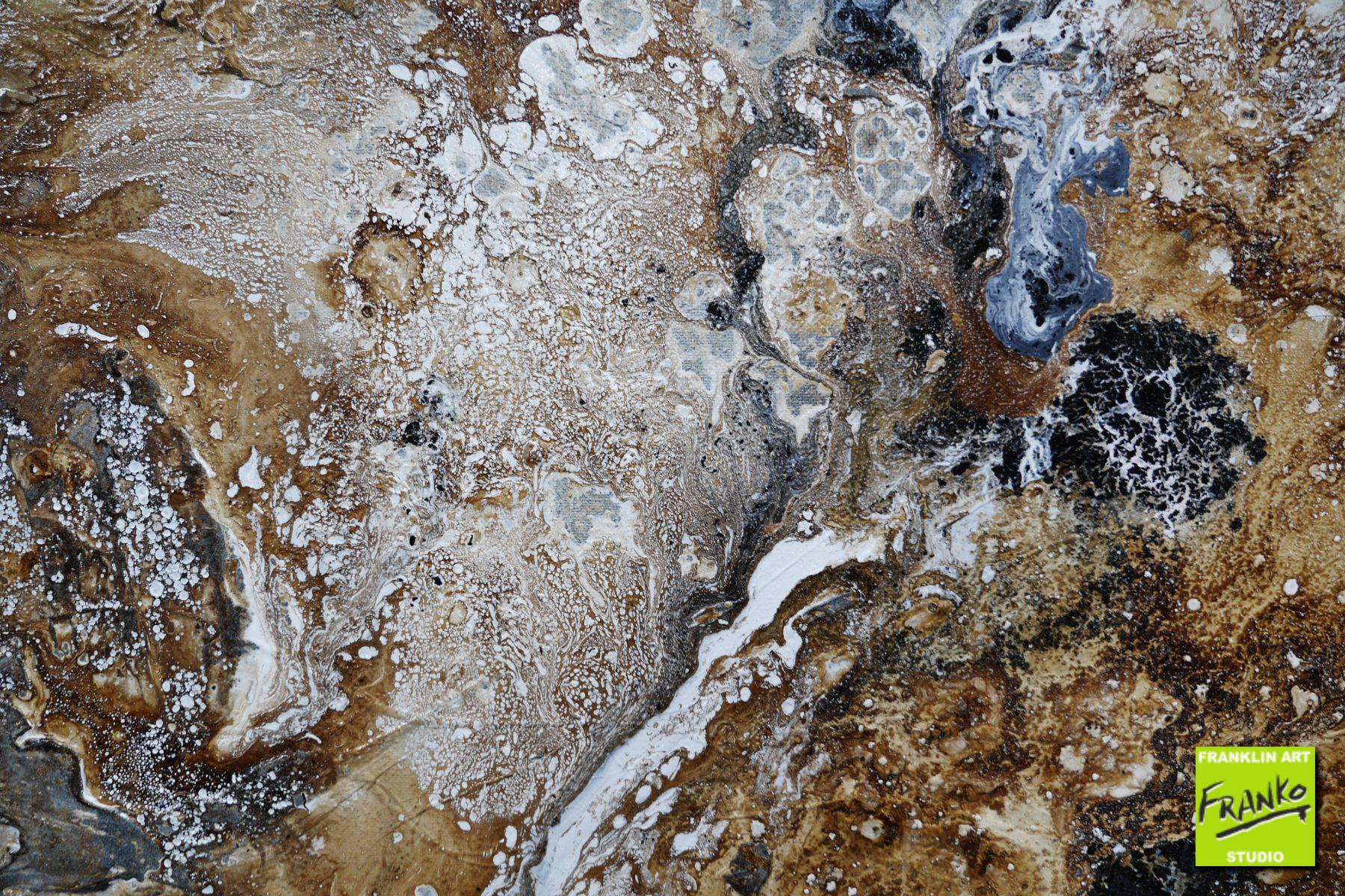 Black Russian 160cm x 100cm Brown Black Grey Textured Abstract Painting (SOLD)