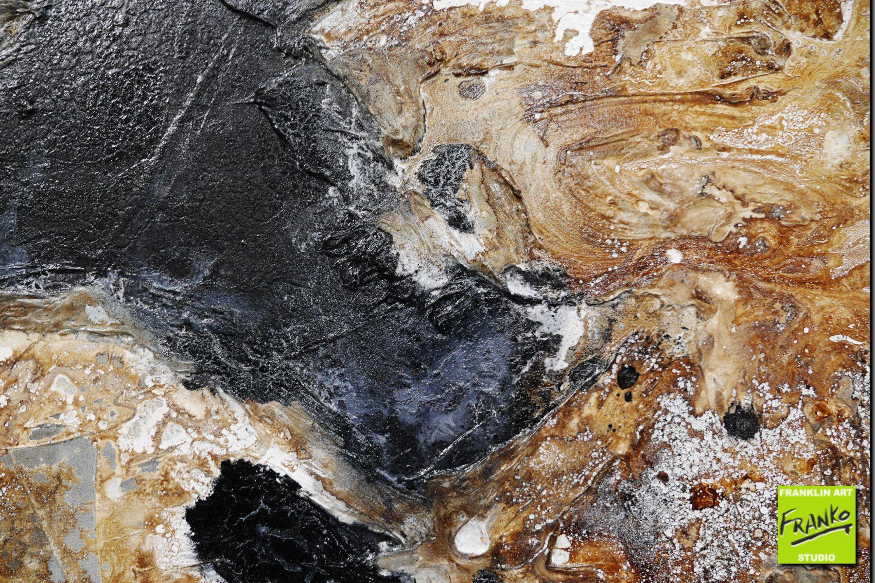 Black Russian 160cm x 100cm Brown Black Grey Textured Abstract Painting (SOLD)
