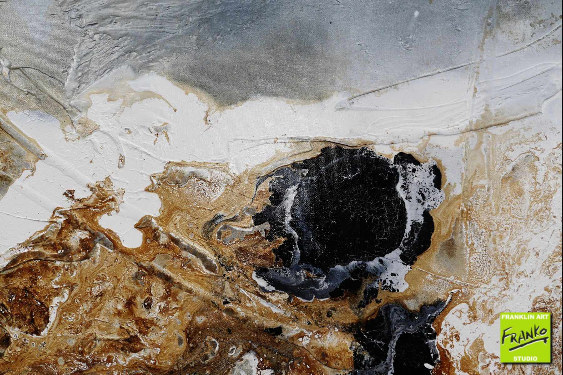 Black Russian 160cm x 100cm Brown Black Grey Textured Abstract Painting (SOLD)-Abstract-[Franko]-[Artist]-[Australia]-[Painting]-Franklin Art Studio