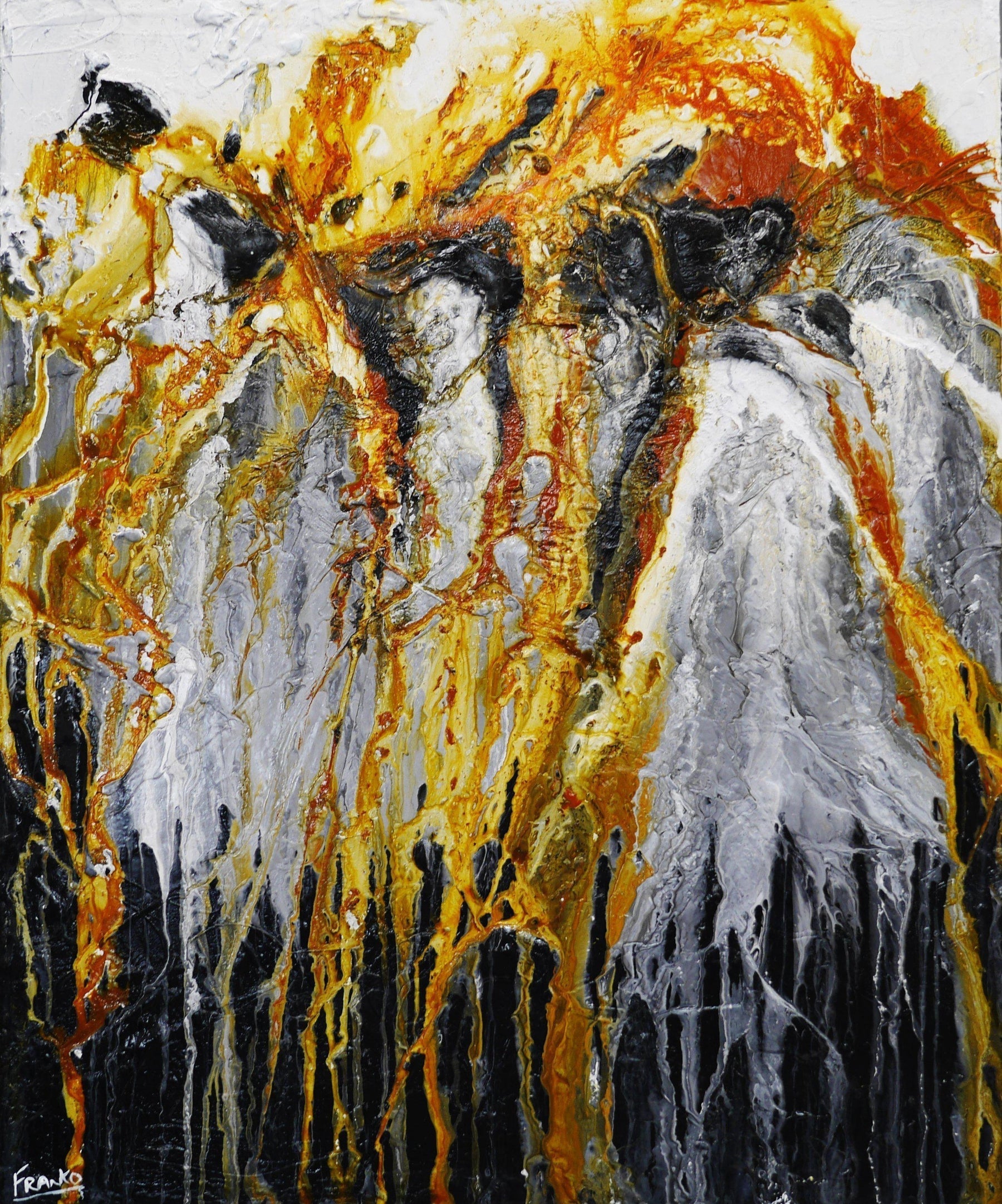 Black Sienna 120cm x 100cm Black Grey Sienna Textured Abstract Painting (SOLD)-Abstract-Franko-[Franko]-[Australia_Art]-[Art_Lovers_Australia]-Franklin Art Studio