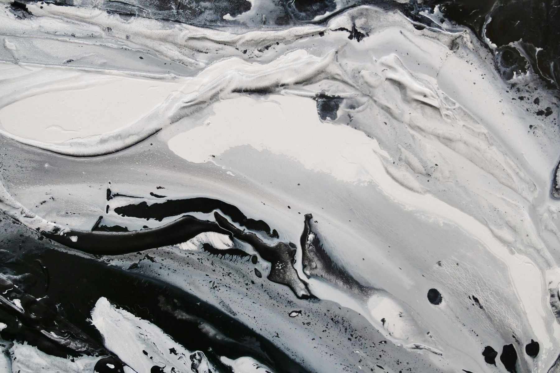 Black Slider 160cm x 60cm Black White Textured Abstract Painting (SOLD)