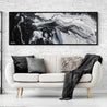 Black Slider 160cm x 60cm Black White Textured Abstract Painting (SOLD)-Abstract-Franko-[huge]-[Australian]-[best Selling]-Franklin Art Studio