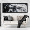 Black Slider 160cm x 60cm Black White Textured Abstract Painting (SOLD)-Abstract-Franko-[Franko]-[huge_art]-[Australia]-Franklin Art Studio