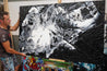 Black Sugar 160cm x 100cm Black White Textured Abstract Painting (SOLD)-Abstract-Franko-[franko_artist]-[Art]-[interior_design]-Franklin Art Studio