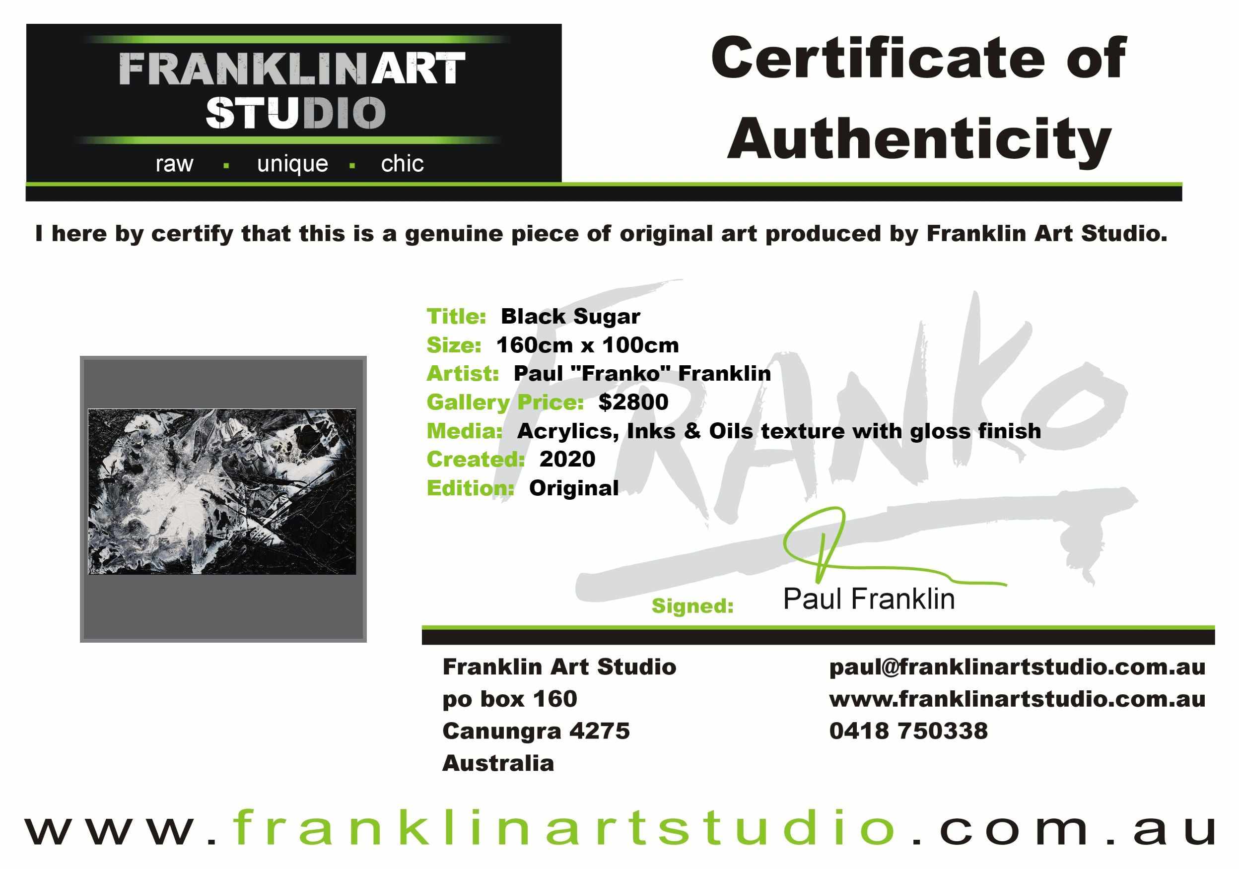 Black Sugar 160cm x 100cm Black White Textured Abstract Painting (SOLD)-Abstract-Franko-[franko_art]-[beautiful_Art]-[The_Block]-Franklin Art Studio