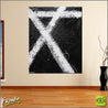Black Tango 120cm x 150cm White Black Abstract Painting (SOLD)-Abstract-Franko-[Franko]-[huge_art]-[Australia]-Franklin Art Studio