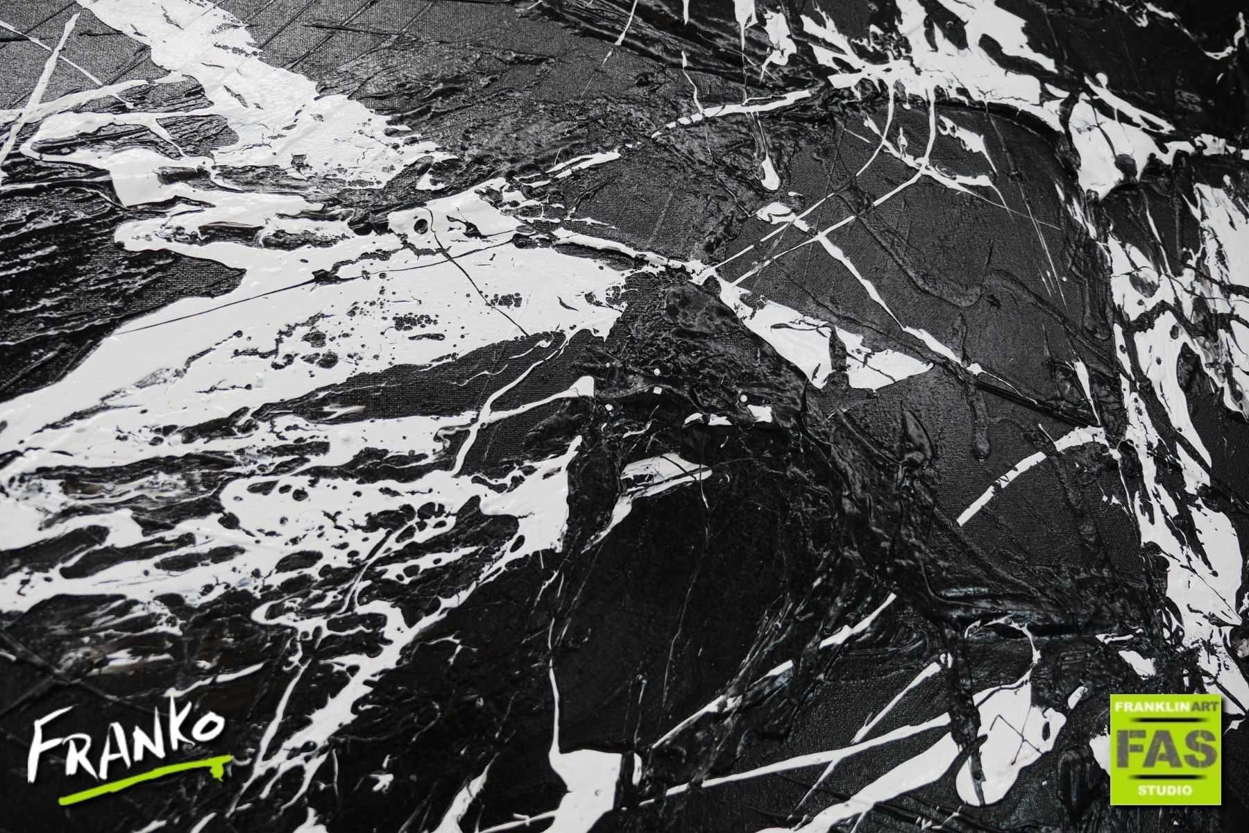 Black White Maze 250cm x 150cm Black White Huge Abstract Painting (SOLD)