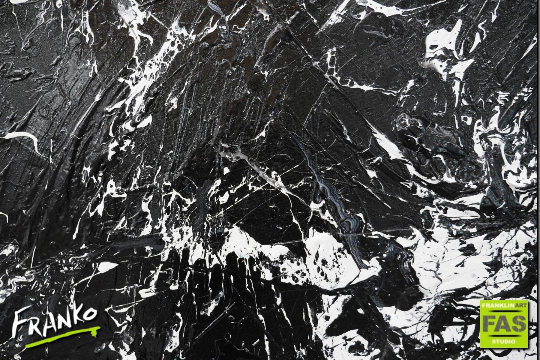 Black White Maze 250cm x 150cm Black White Huge Abstract Painting (SOLD)
