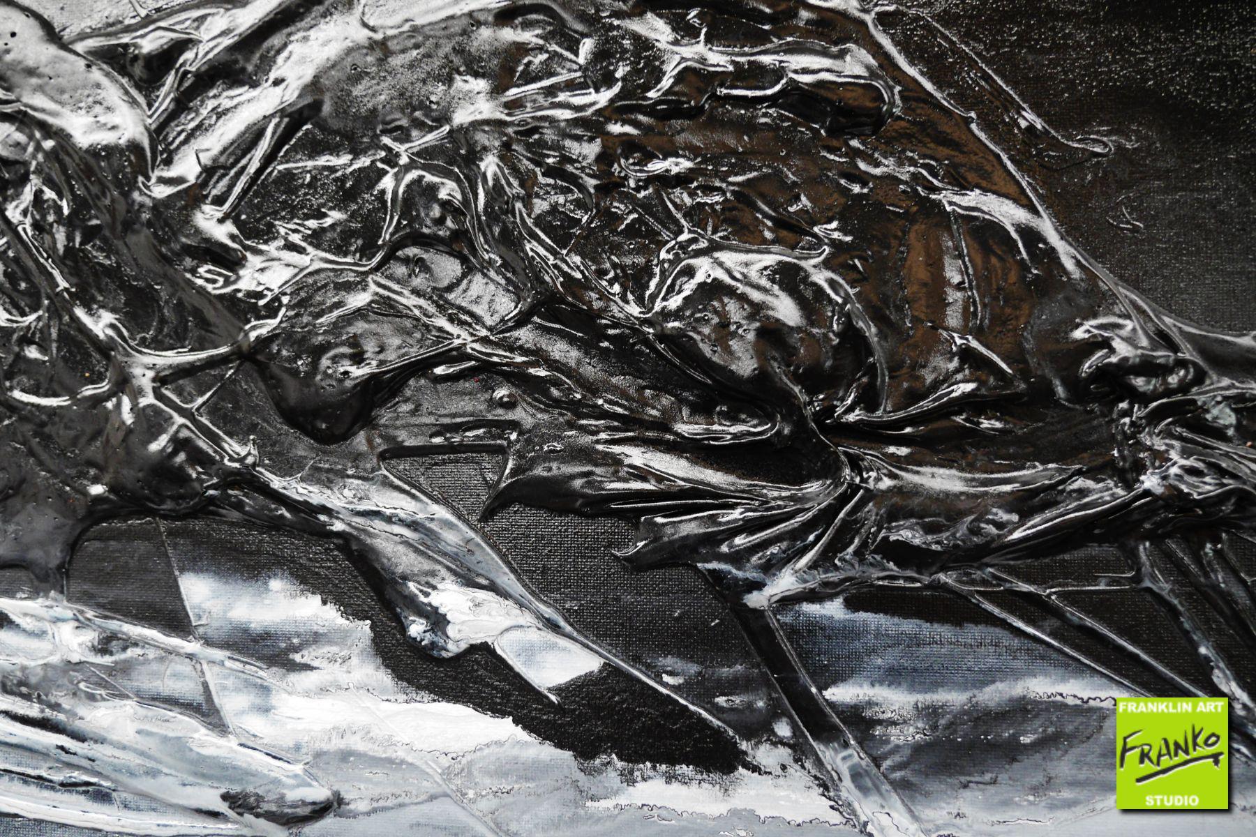 Blackish Grey 160cm x 60cm Black Grey Textured Abstract Painting (SOLD)-Abstract-Franko-[Franko]-[Australia_Art]-[Art_Lovers_Australia]-Franklin Art Studio