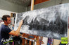 Blackish White 160cm x 60cm Black and white Abstract Painting (SOLD)-Abstract-Franko-[franko_artist]-[Art]-[interior_design]-Franklin Art Studio