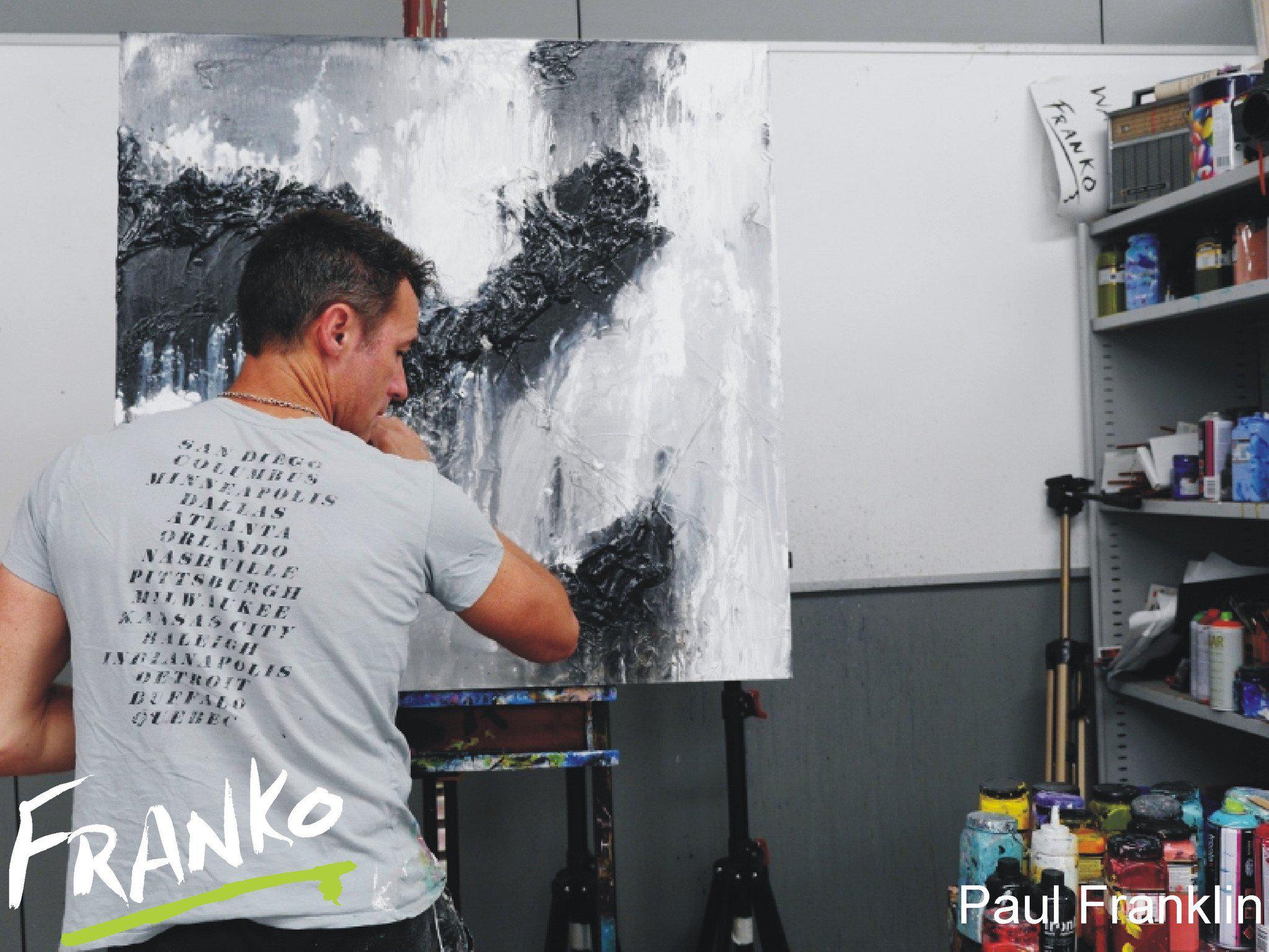 Blackout Beauty 100cm x 100cm Black and White Abstract Painting (SOLD)-abstract-[Franko Artist]-[Gold Coast]-[Brisbane]-[Huge]-Franklin Art Studio