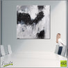 Blackout Beauty 100cm x 100cm Black and White Abstract Painting (SOLD)-abstract-Franko-[huge]-[Australian]-[best Selling]-Franklin Art Studio