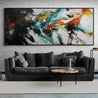 Blended Potion 240cm x 100cm Black Teal Oxide Textured Abstract Painting (SOLD)-Abstract-[Franko Artist]-[Cheryl]-[Wendy]-[Gabriela]-Franklin Art Studio