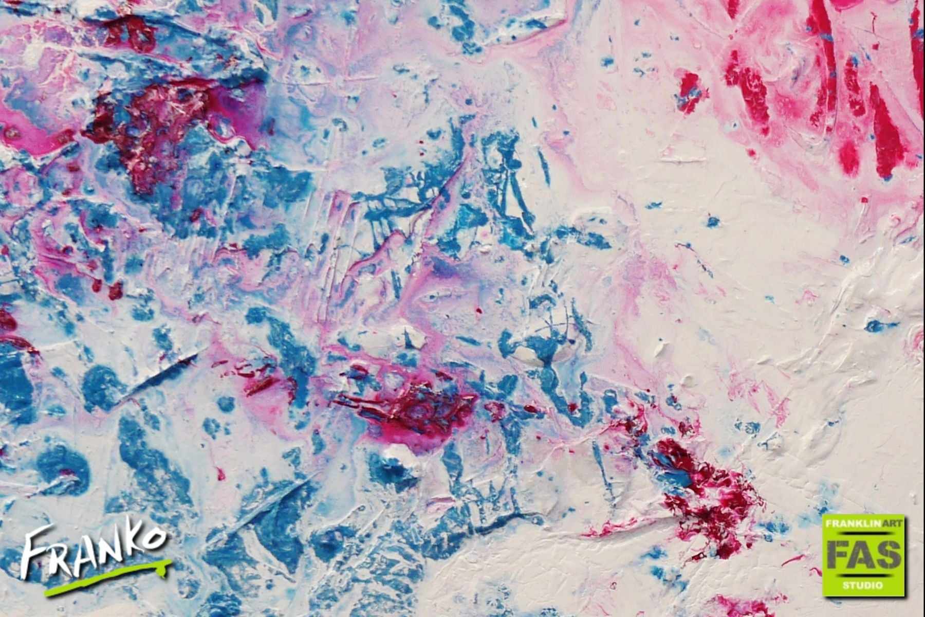 Blooming Magenta 160cm x 100cm White Pink Abstract Painting (SOLD)
