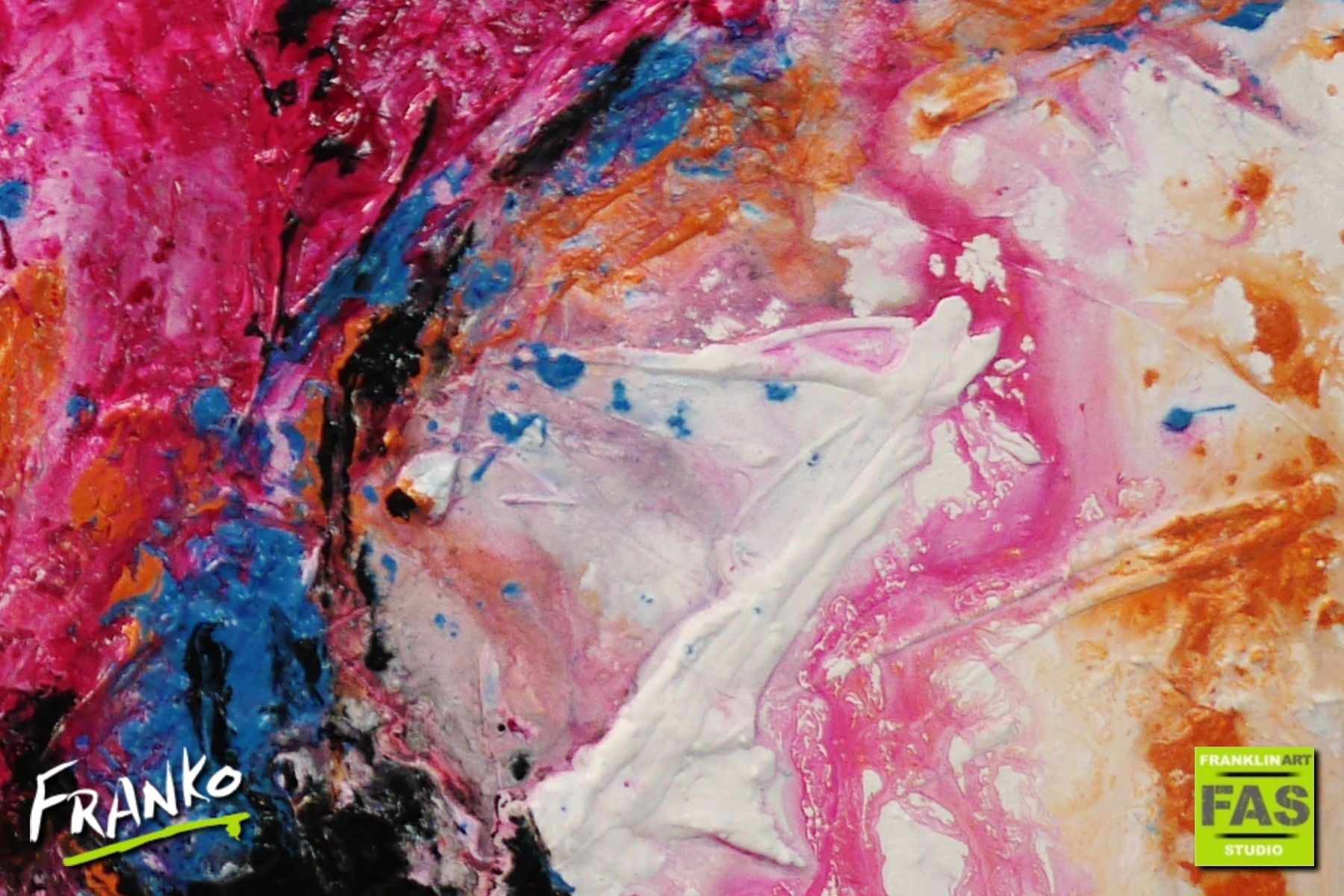 Blooming Magenta 160cm x 100cm White Pink Abstract Painting (SOLD)-Abstract-[Franko]-[Artist]-[Australia]-[Painting]-Franklin Art Studio