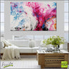 Blooming Magenta 160cm x 100cm White Pink Abstract Painting (SOLD)-Abstract-Franko-[huge]-[Australian]-[best Selling]-Franklin Art Studio