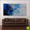 Blu Atoll 190cm x 100cm White Blue Textured Abstract Painting (SOLD)-Abstract-Franko-[Franko]-[huge_art]-[Australia]-Franklin Art Studio