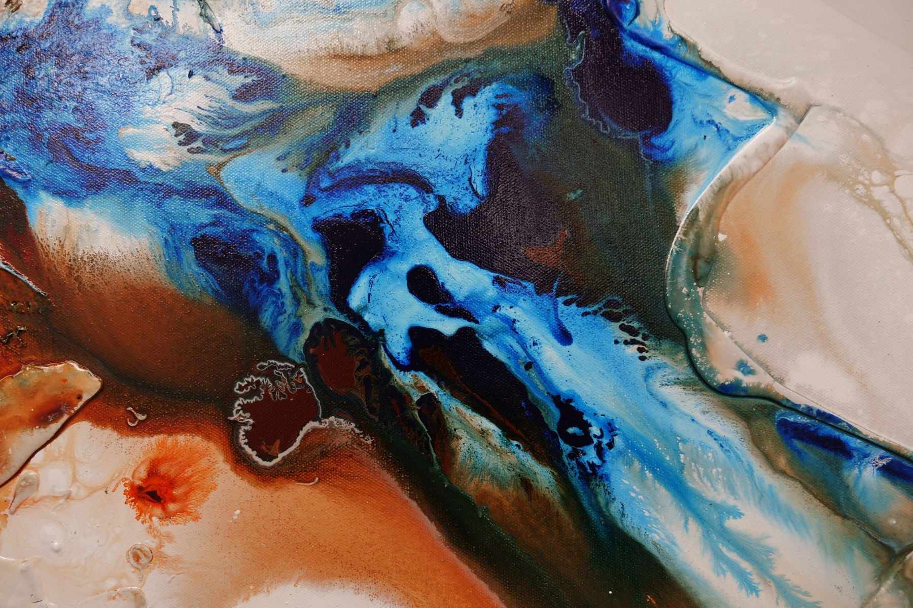 Blu Coast 240cm x 100cm Blue Cream Textured Abstract Painting (SOLD)-Abstract-[Franko]-[Artist]-[Australia]-[Painting]-Franklin Art Studio