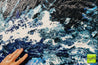 Blu Drift 190cm x 100cm White Blue Textured Abstract Painting (SOLD)-Abstract-[Franko]-[Artist]-[Australia]-[Painting]-Franklin Art Studio