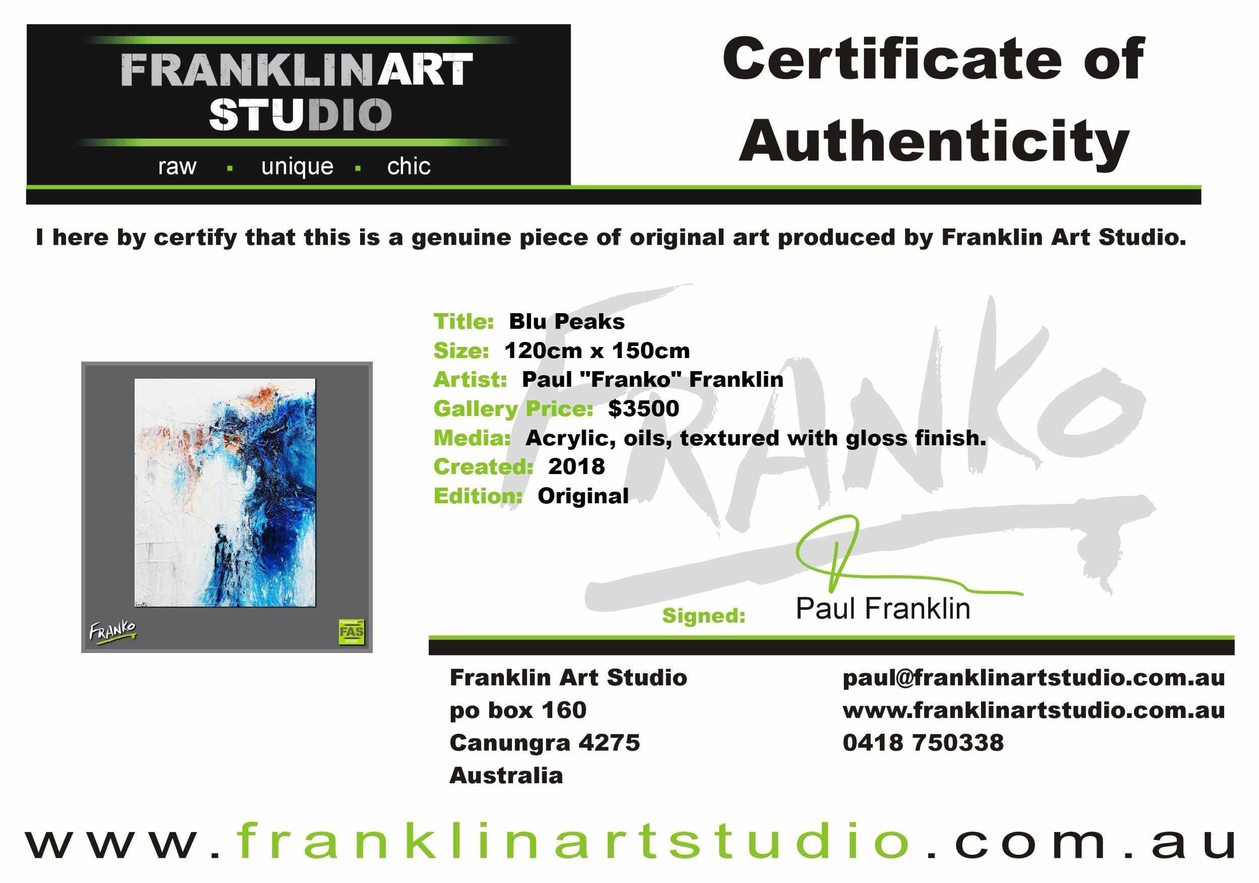 Blu Peaks 120cm x 150cm Blue White Abstract Painting (SOLD)-Abstract-[Franko Artist]-[Cheryl]-[Wendy]-[Gabriela]-Franklin Art Studio