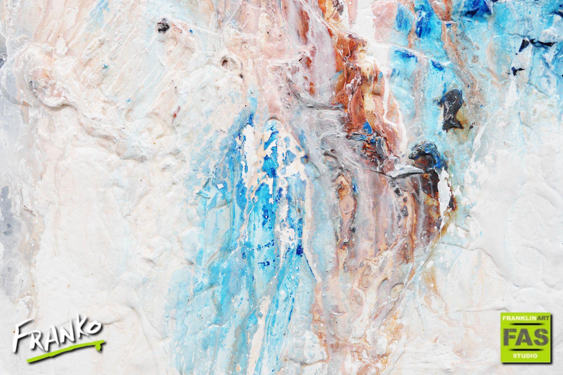 Blu Peaks 120cm x 150cm Blue White Abstract Painting (SOLD)