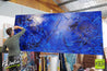 Blue Alone 270cm x 120cm Blue Abstract Painting (SOLD)-abstract-Franko-[franko_artist]-[Art]-[interior_design]-Franklin Art Studio