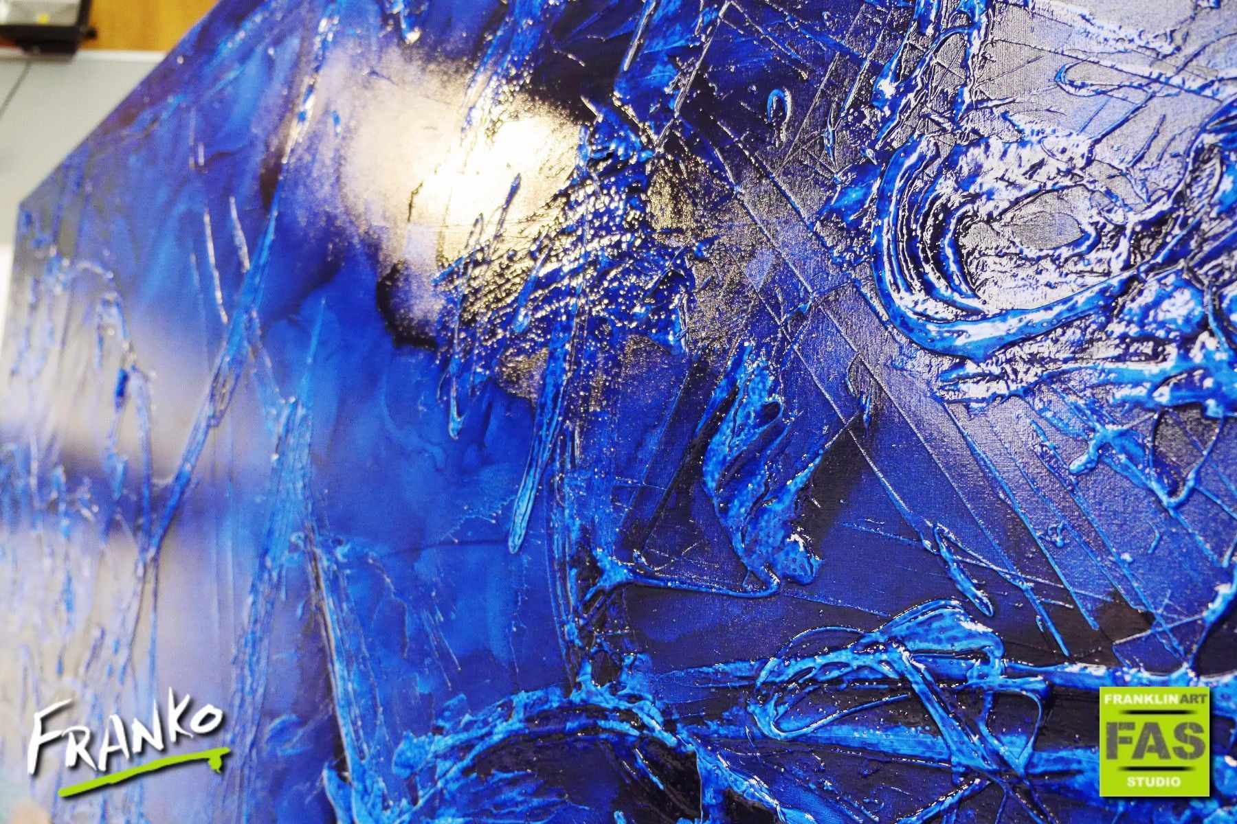 Blue Alone 270cm x 120cm Blue Abstract Painting (SOLD)
