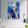 Blue And Gold Glitz 140cm x 100cm Blue And Gold Abstract Painting (SOLD)-abstract-Franko-[Franko]-[huge_art]-[Australia]-Franklin Art Studio
