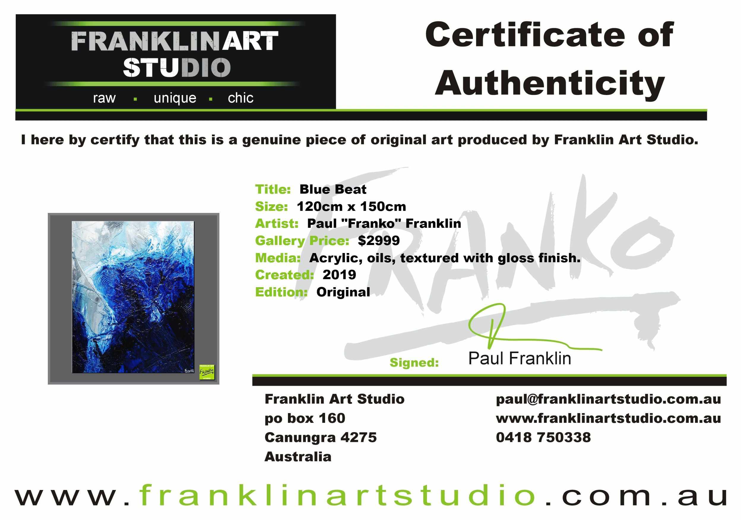 Blue Beat 120cm x 150cm Blue White Textured Abstract Painting (SOLD)-Abstract-[Franko Artist]-[Cheryl]-[Wendy]-[Gabriela]-Franklin Art Studio