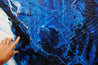 Blue Blues 120cm x 150cm Blue Grey Textured Abstract Painting (SOLD)-Abstract-[Franko]-[Artist]-[Australia]-[Painting]-Franklin Art Studio