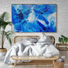 Blue Champagne 160cm x 100cm Blue White Textured Abstract Painting (SOLD)-Abstract-[Franko Artist]-[Cheryl]-[Wendy]-[Gabriela]-Franklin Art Studio