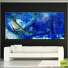 Blue Class and Bling 270cm x 120cm Blue Textured Abstract Painting (SOLD)-Abstract-Franko-[Franko]-[huge_art]-[Australia]-Franklin Art Studio