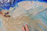 Blue Delta 240cm x 100cm Cream Blue Textured Abstract Painting (SOLD)-Abstract-[Franko]-[Artist]-[Australia]-[Painting]-Franklin Art Studio