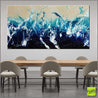 Blue Drift 190cm x 100cm White Cream Blue Textured Abstract Painting (SOLD)-Abstract-Franko-[huge]-[Australian]-[best Selling]-Franklin Art Studio