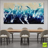 Blue Drift 190cm x 100cm White Cream Blue Textured Abstract Painting (SOLD)-Abstract-Franko-[Franko]-[huge_art]-[Australia]-Franklin Art Studio
