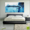 Blue Drifter 190cm x 100cm White Blue Abstract Painting (SOLD)-Abstract-Franko-[Franko]-[huge_art]-[Australia]-Franklin Art Studio
