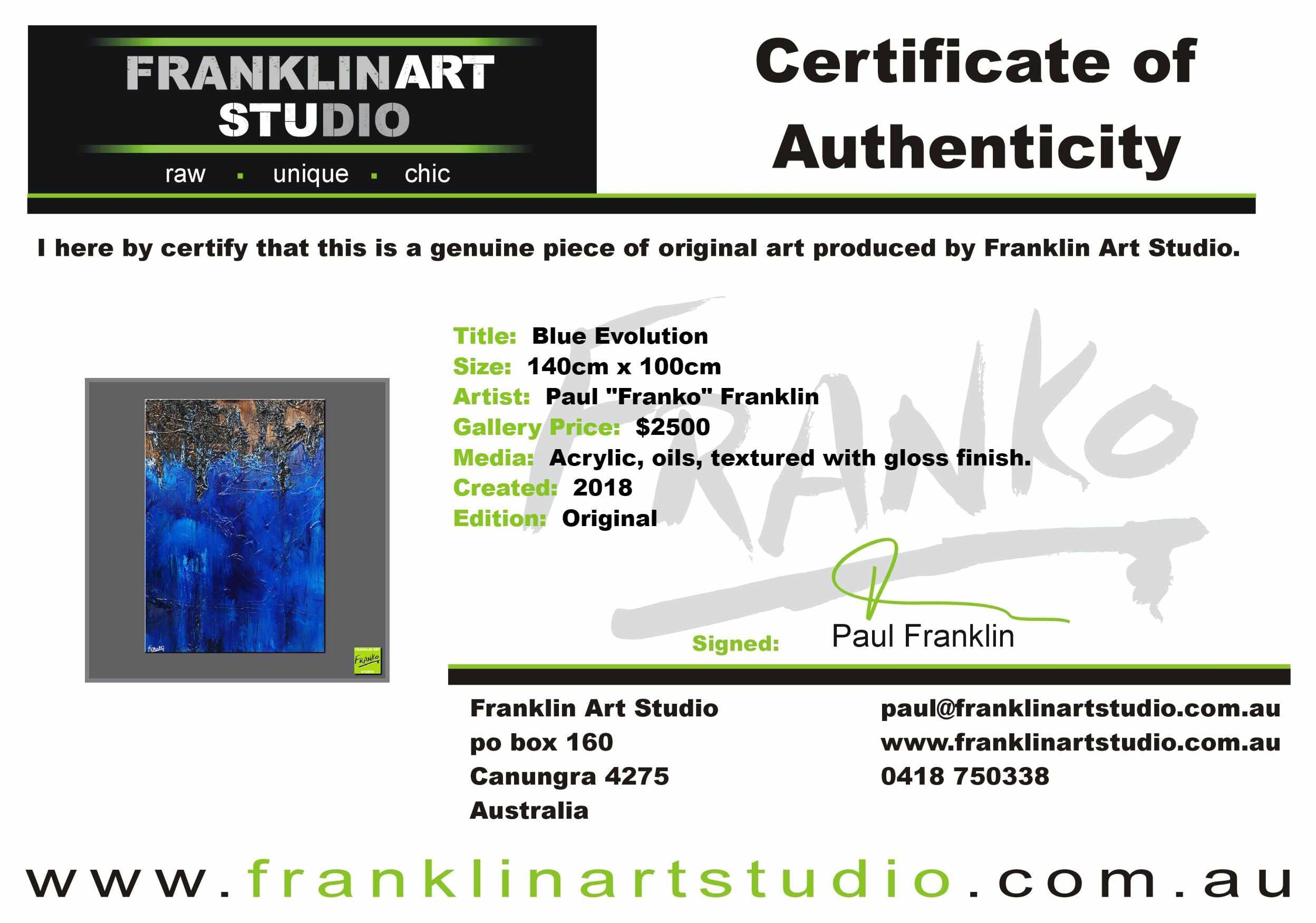Blue Evolution 140cm x 100cm Blue Brown Textured Abstract Painting (SOLD)-Abstract-Franko-[franko_art]-[beautiful_Art]-[The_Block]-Franklin Art Studio