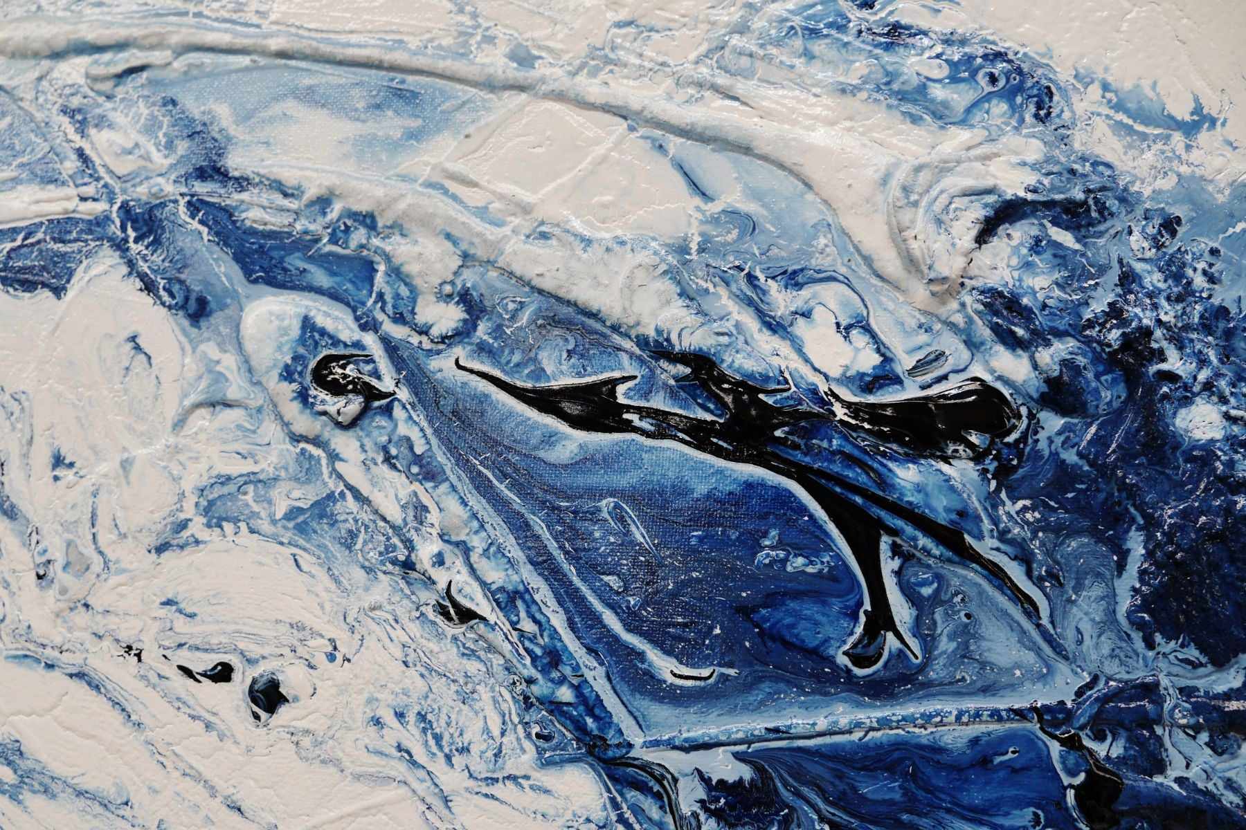 Blue Gemini 160cm x 100cm Blue White Textured Abstract Painting (SOLD)