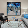 Blue Genetics 120cm x 120cm Blue White Textured Abstract Painting (SOLD)-Abstract-[Franko]-[Artist]-[Australia]-[Painting]-Franklin Art Studio