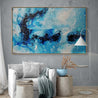 Blue Oyster Bay 160cm x 100cm Blue White Textured Abstract Painting (SOLD)-Abstract-Franko-[franko_artist]-[Art]-[interior_design]-Franklin Art Studio