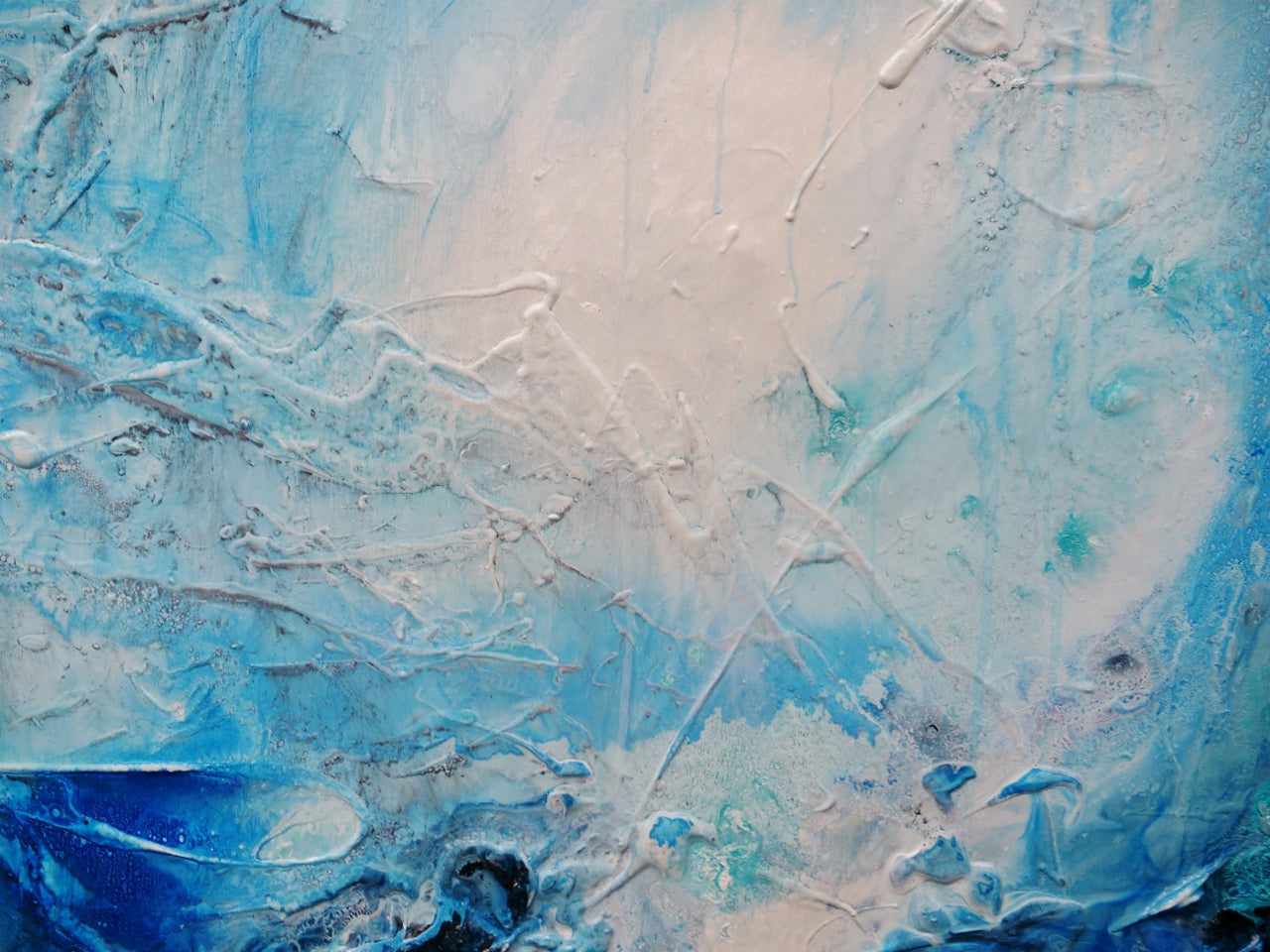 Blue Oyster Bay 160cm x 100cm Blue White Textured Abstract Painting (SOLD)