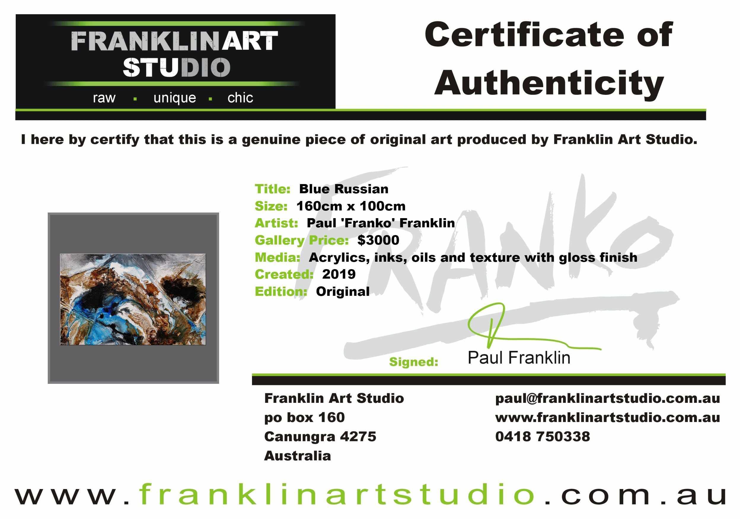 Blue Russian 160cm x 100cm Blue Rust Textured Abstract Painting (SOLD)-Abstract-[Franko Artist]-[Cheryl]-[Wendy]-[Gabriela]-Franklin Art Studio