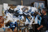 Blue Rust 190cm x 100cm Blue Rust Textured Abstract Painting (SOLD)-Abstract-[Franko Artist]-[Gold Coast]-[Brisbane]-[Huge]-Franklin Art Studio