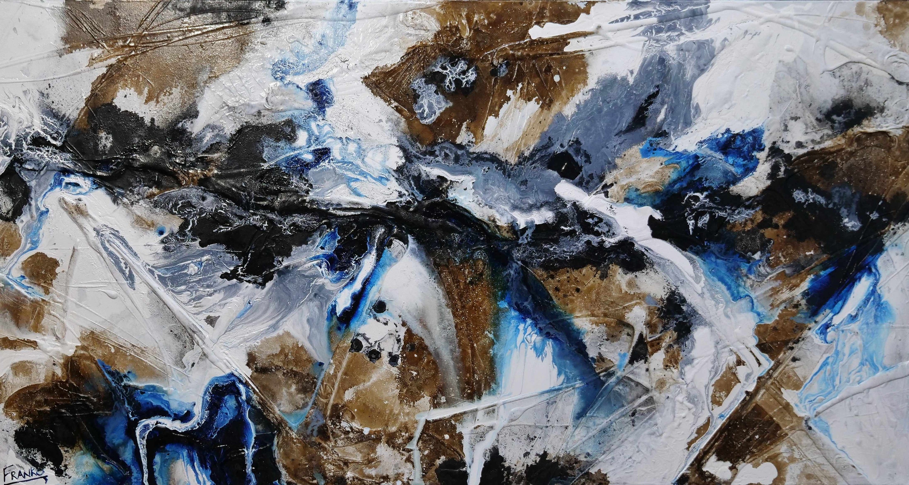 Blue Rust 190cm x 100cm Blue Rust Textured Abstract Painting (SOLD)-Abstract-Franko-[Franko]-[Australia_Art]-[Art_Lovers_Australia]-Franklin Art Studio