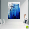 Blue Style 140cm x 100cm Blue White Grey Textured Abstract Painting (SOLD)-Abstract-Franko-[Franko]-[huge_art]-[Australia]-Franklin Art Studio