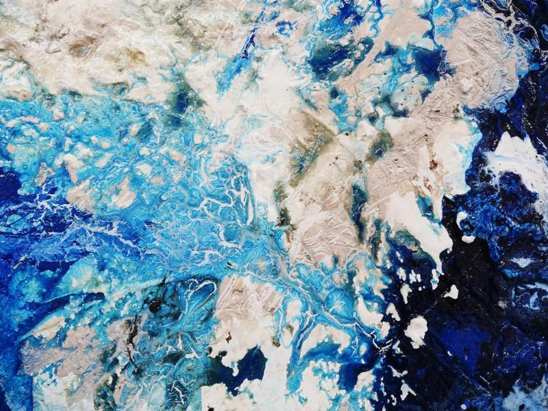 Blue Tidal 160cm x 100cm Blue Abstract Painting (SOLD)
