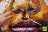 Boy Warrior Blu 190cm x 100cm Aboriginal Warrior Abstract Realism Textured Painting (SOLD)-abstract realism-[Franko]-[Artist]-[Australia]-[Painting]-Franklin Art Studio