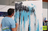 Bright Blue 120cm x 100cm Blue Abstract Painting (SOLD)-abstract-[Franko Artist]-[Gold Coast]-[Brisbane]-[Huge]-Franklin Art Studio